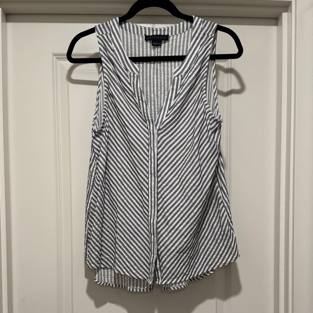 Sanctuary Gray Striped Sleeveless Blouse